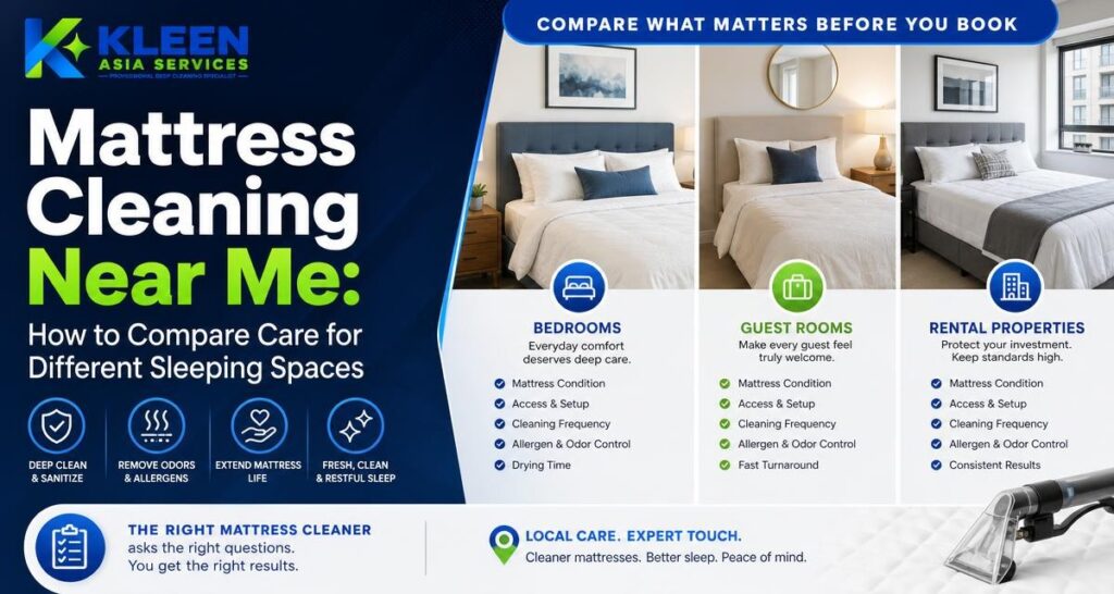 Mattress Cleaning Near Me: How to Compare Care for Different Sleeping Spaces - Kleen Asia Carpet Cleaning & Upholstery Cleaning
