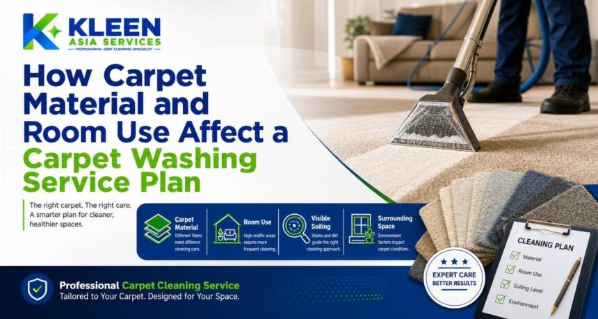 How Carpet Material and Room Use Affect a Carpet Washing Service Plan