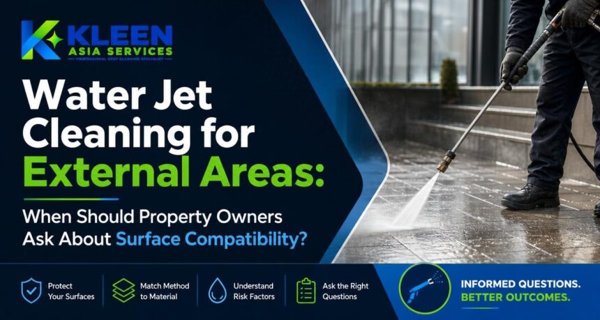 Water Jet Cleaning for External Areas: When Should Property Owners Ask About Surface Compatibility?
